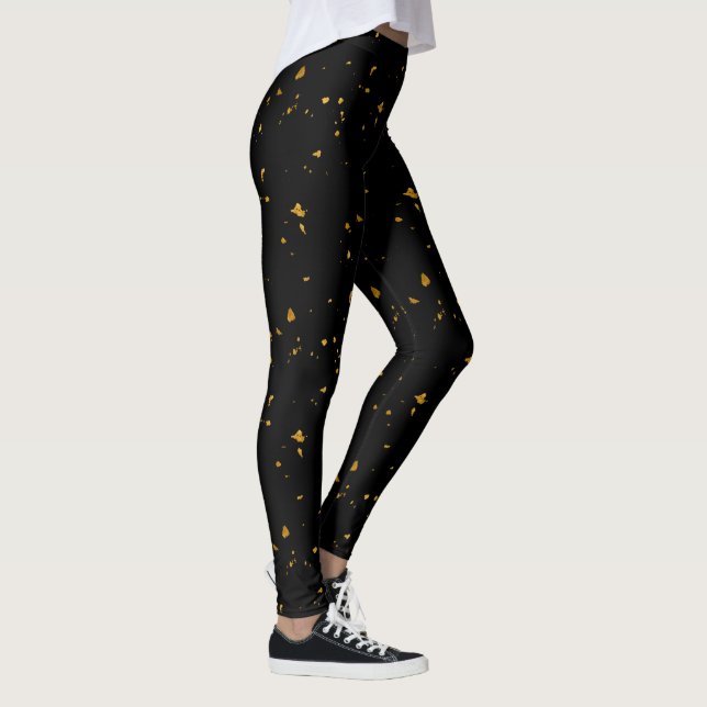 Leggings Paillettes d'or noires (Droite)