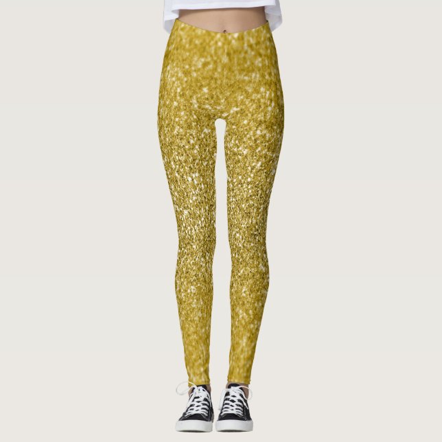Leggings Paillettes dorées glamour (Devant)