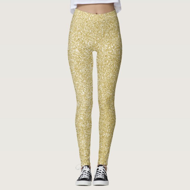 Leggings Paillettes dorées glamour (Devant)