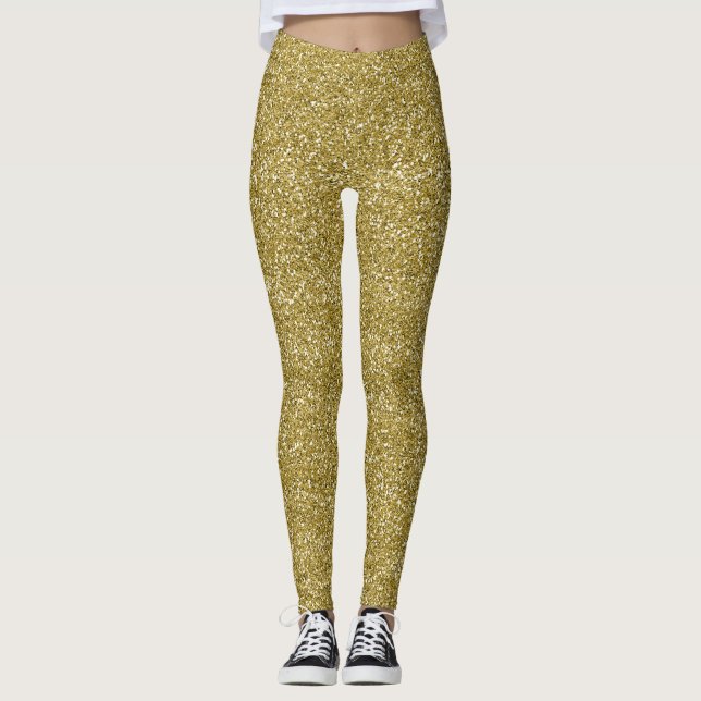 Leggings Paillettes dorées glamour (Devant)