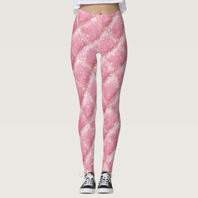 Leggings Paillettes roses Harlequin Glam (Devant)