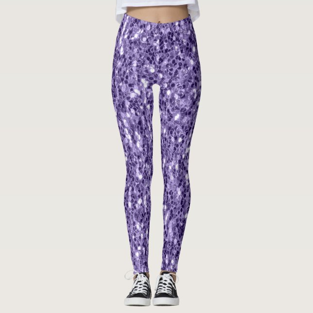 Leggings Paillettes violet ultra violet (Devant)