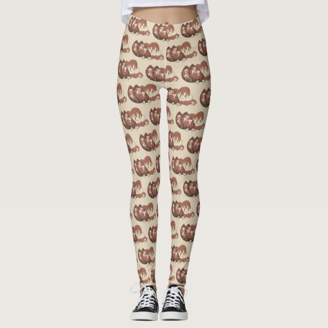 Leggings Pain de viande de maman Diner Nourriture Gravy Pom (Devant)
