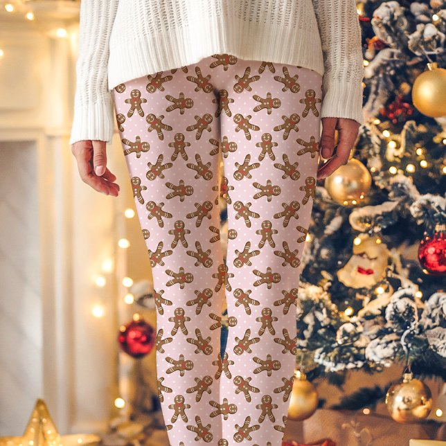 Leggings Pain d'épice rose Homme Polka Dot Noël (Créateur téléchargé)