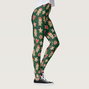 Leggings Pain d'épices vert Homme Coeurs de biscuits Étoile