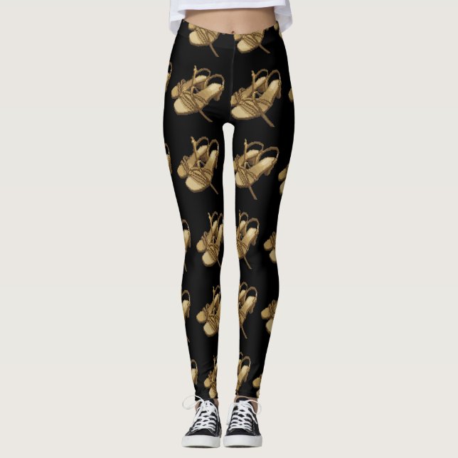 Leggings Paire de talons dorés pixelisés (Devant)