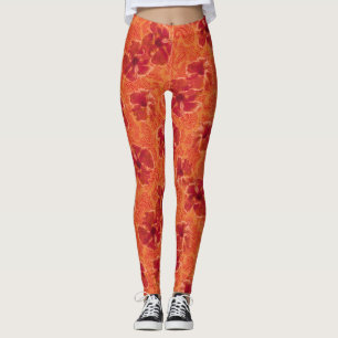 Leggings Paisley Hibiscus Vintage psychédélique