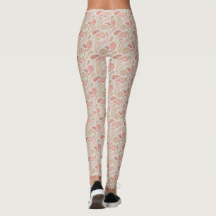 Leggings Paisley Motif Brown à la fumée