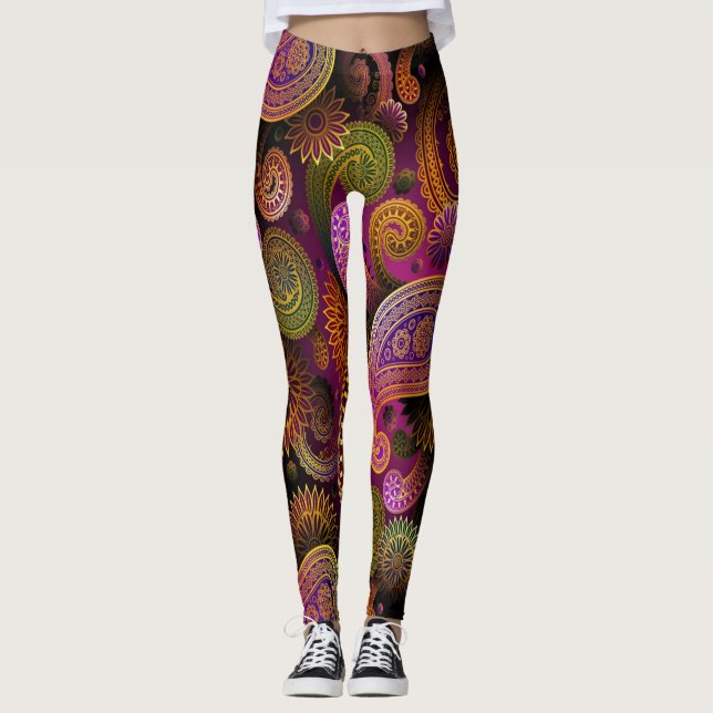 Leggings Paisley Purple (Devant)