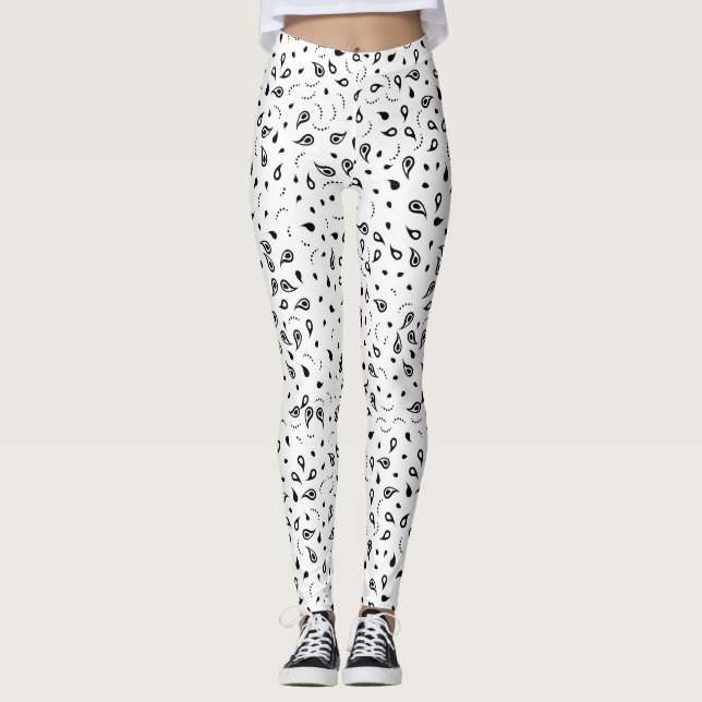 Leggings Paisson noir et blanc (Devant)