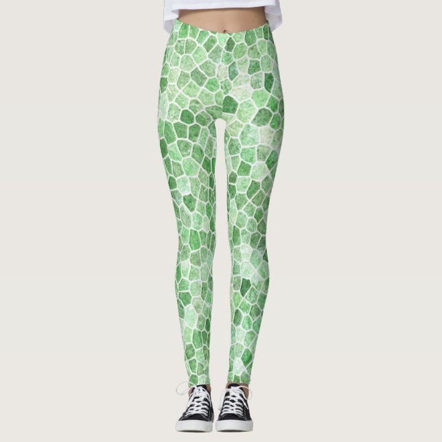 Leggings Pale Emeraude et Pistachio Patchwork (Devant)