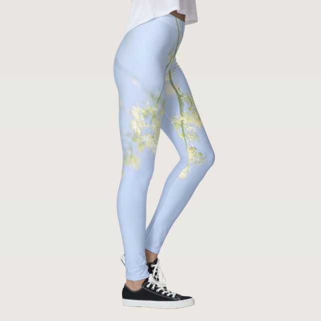 Leggings Pale Pastel Blue Sky Fleurs sauvages Pré (Droite)