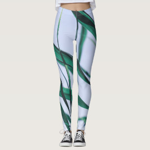 Leggings Pale Pastel Green Gris Reeds Sky