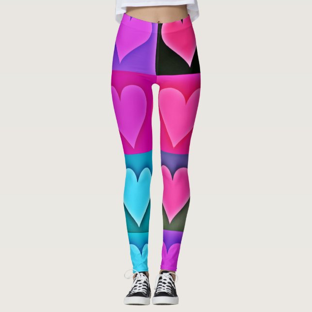 Leggings Palette d'Amour Vivid : Coeur Bliss (Devant)