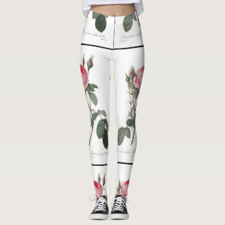 Leggings Pâlissez - la peinture vintage rose de roses