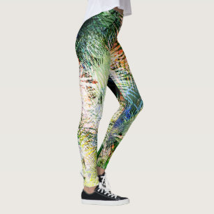 Leggings Palm moderne feuille design abstrait tropical