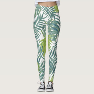 Leggings Palm Tree Fronds Peinture hawaïenne