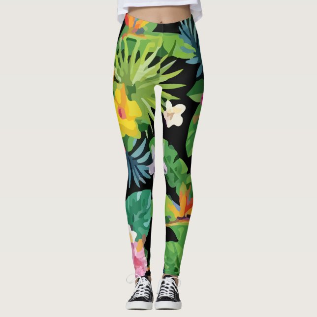 Leggings Palme d'ananas Motif sans joint (Devant)