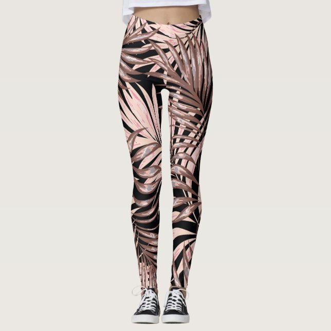 Leggings Palme tropicale : Modèle Floral Jungle. (Devant)