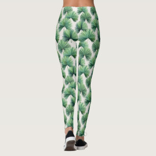 Leggings Palmetto Fan Palm Tree Feuille Botanique Tropical