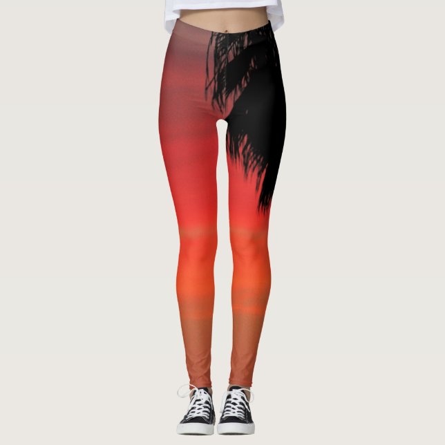 Leggings Palmier ROUGE (Devant)