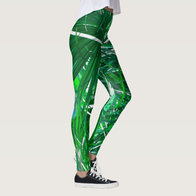 Leggings Palmier vert plante pastel feuille (Droite)