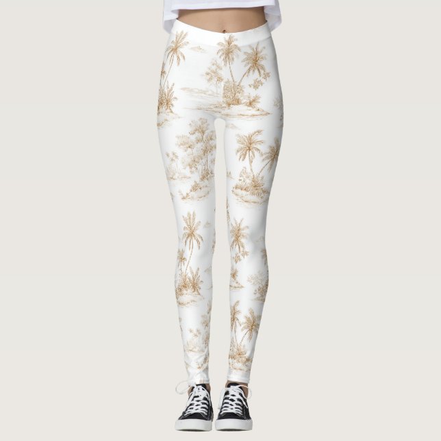 Leggings Palmiers de l'île tropicale (Devant)