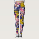 Leggings Palmiers tropicaux colorés, Cheetah Abstrait Impri<br><div class="desc">Sortez avec élégance avec ces leggings super amusants avec un poster de animal abstrait fantaisiste mis en valeur par des botaniques colorés. Idéal pour passer une nuit à l'extérieur,  faire de l'exercice à la salle de sport ou des vacances à la plage tropicale.</div>