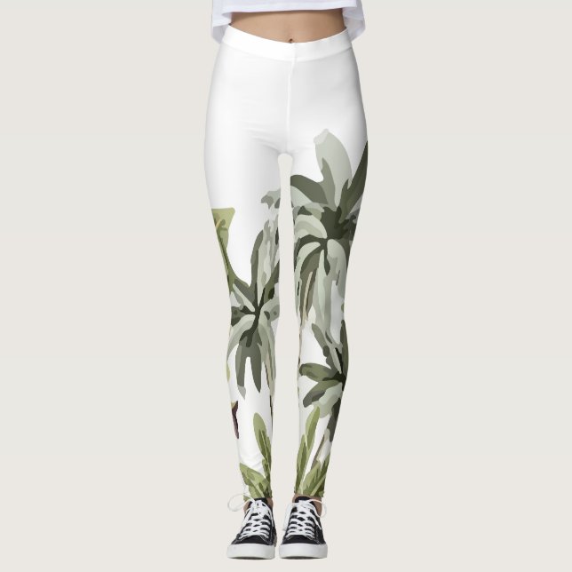 Leggings Palmiers tropicaux Vintages (Devant)