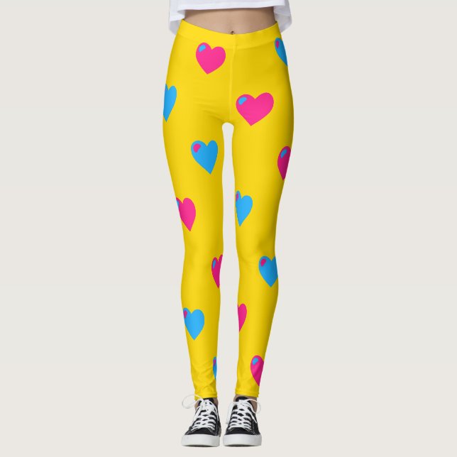 Leggings Pan Pride Grands Cœurs (Devant)