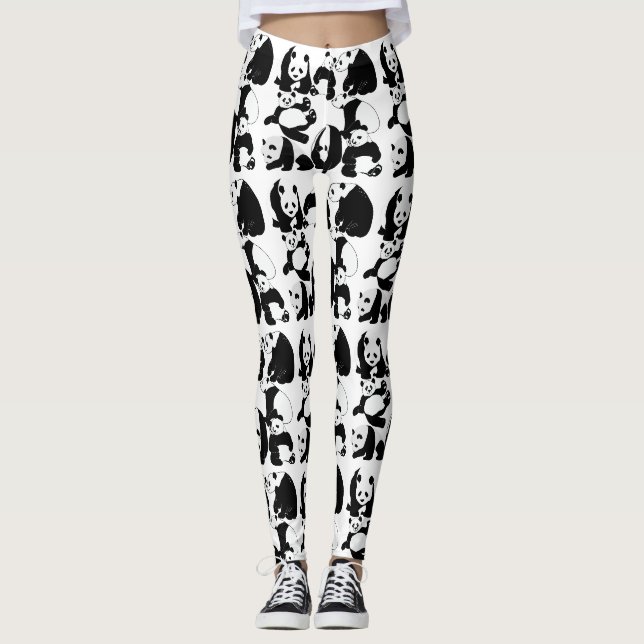 Leggings Panda motif White BG (Devant)