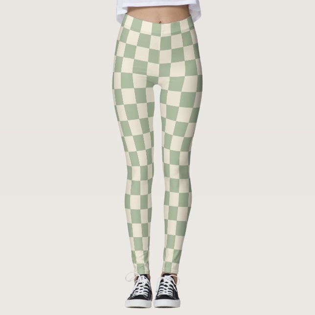 Leggings Panneau de contrôle blanc vert et blanc désactivé (Devant)