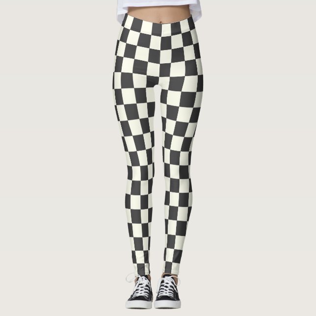 Leggings Panneau de contrôle noir et blanc désactivé (Devant)