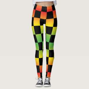 Leggings Panneau de contrôle Rasta Ombre jaune rouge