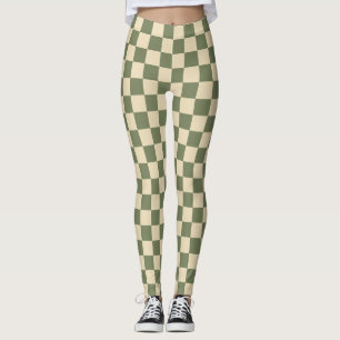 Leggings Panneau de contrôle vert et beige clair