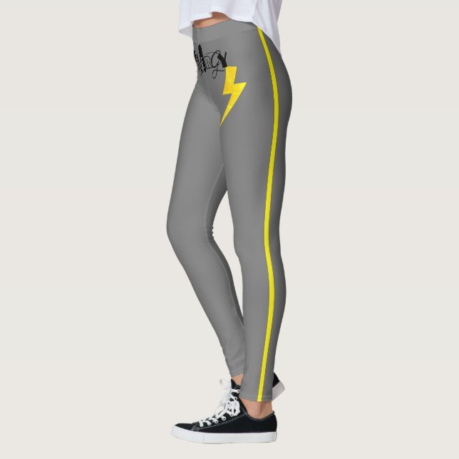Leggings Panneau Énergie Power Yellow Line (Gauche)