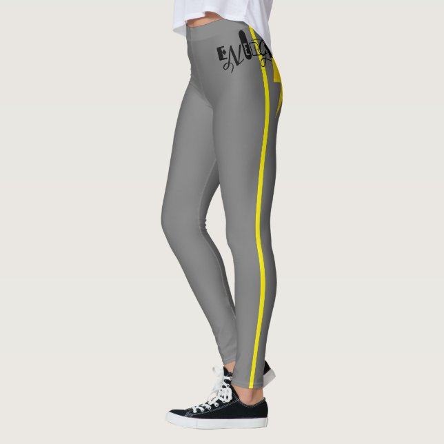 Leggings Panneau Énergie Power Yellow Line (Gauche)