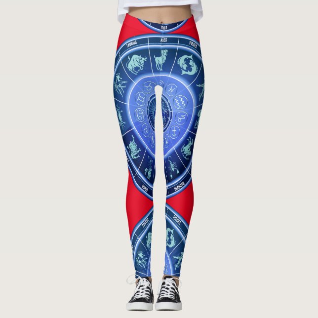 Leggings Panneau solaire Zodiac Calendrier Astrologie Thund (Devant)