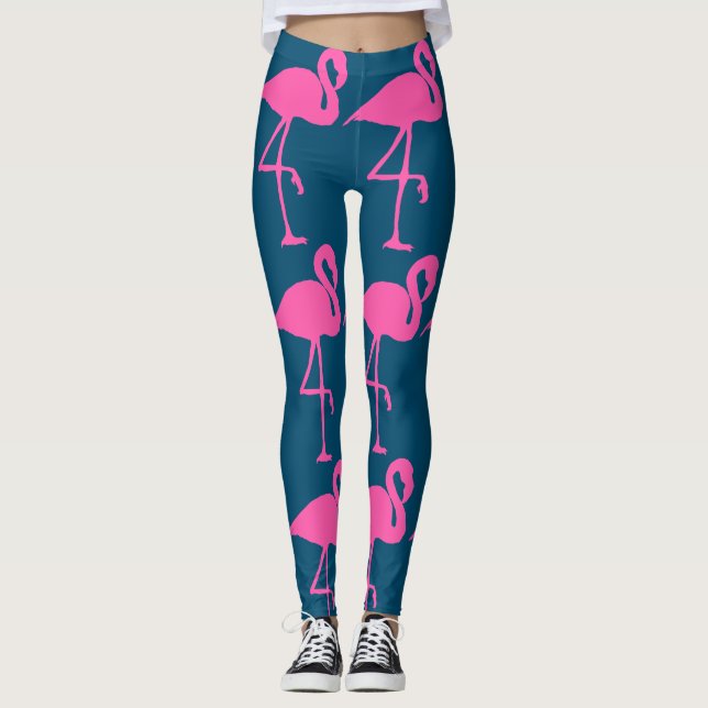 LEGGINGS PANNEAUX YOGA FLAMANT ROSE ROSE (Devant)