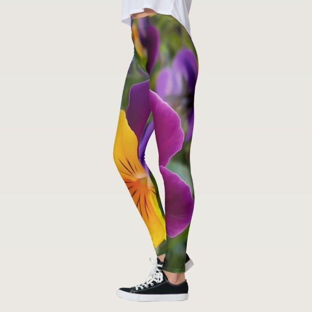 Leggings Pansies lumineuses (Gauche)