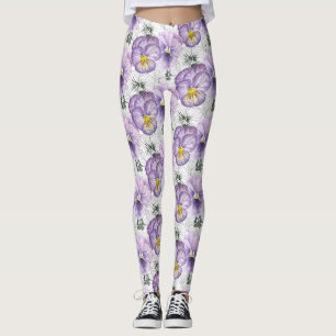Leggings Pansy motif