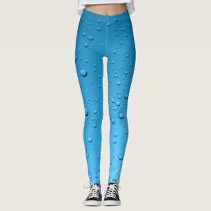 Leggings Pantalon bleu de yoga de gouttelettes d'eau de