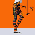 Leggings Pantalon Citrouille Jack-O-Lantern Halloween<br><div class="desc">Partout en citrouille. Joyeux Halloween !</div>