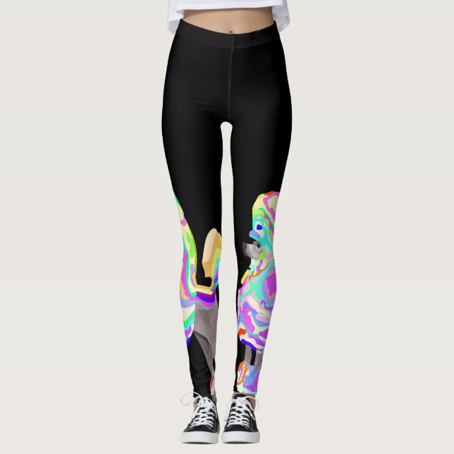 Leggings pantalon de caniche de roses indien (Devant)