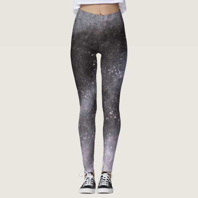 Leggings Pantalon de jogging Galaxy Argenté Abstrait Brilla (Devant)