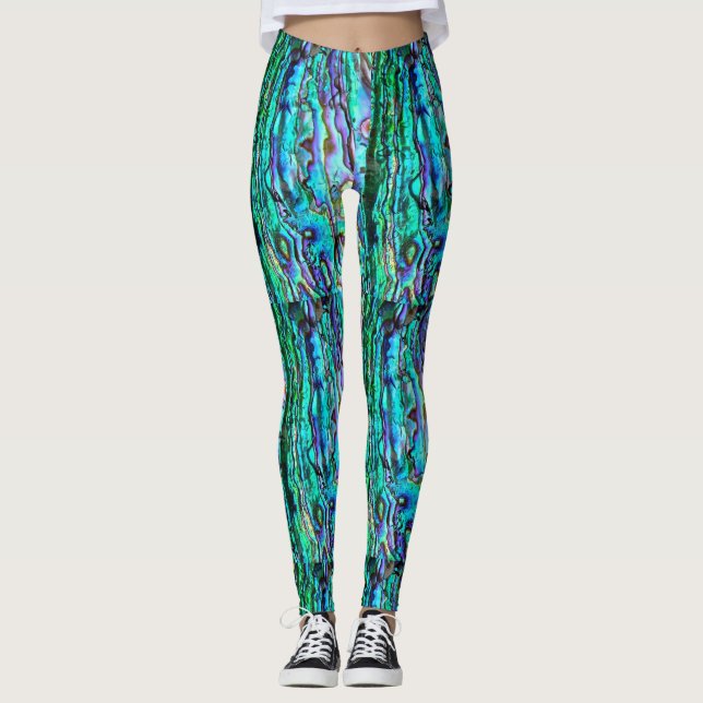 Leggings Pantalon de yoga à légumineuses bleues (Devant)