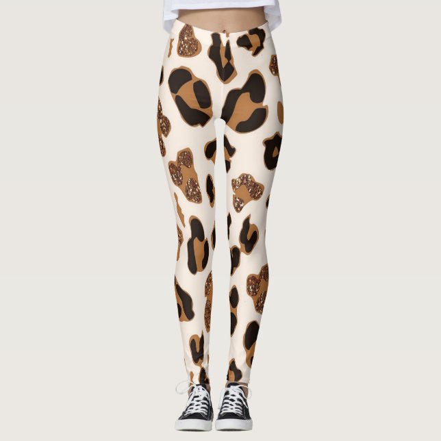 Leggings Pantalon de yoga Empreinte de léopard (Devant)