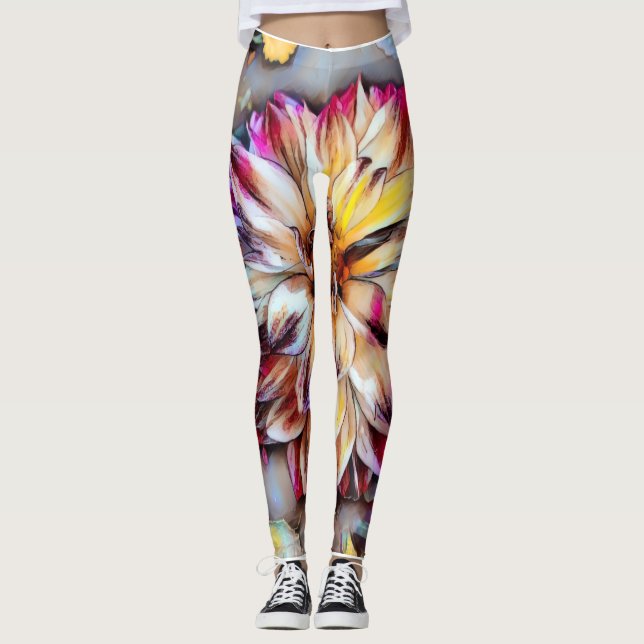 Leggings Pantalon de yoga fleur bohème (Devant)