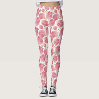 Leggings Pantalon de yoga imprimé rose et or bleu