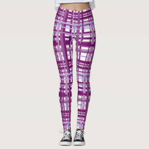 Leggings Pantalon de Yoga Plaid Violet